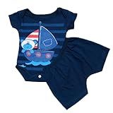 Conjunto Body E Short Infantil Marinho Com Estampa De Ursinho Marinheiro 1 3 Meses Algodão