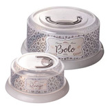 Conjunto Boleira porta Bolo E Queijeira porta Queijo Cinza