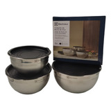 Conjunto Bowls Potes Inox Tampa Plástica Electrolux Original