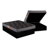 Conjunto Box Baú Casal Colchão Espuma Polar D23 Pérola box