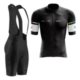 Conjunto Bretelle E Camisa Masculino Roupa De Ciclismo Gel