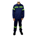 Conjunto Brim Camisa E Calça Com Faixa Refletiva