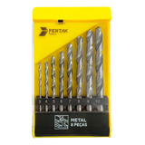 Conjunto Brocas Para Metal Completo Com 8 Peças De 3 A 10mm