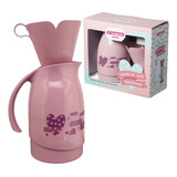 Conjunto Bule Termico 700ml Suporte P Filtro De Café Rosa