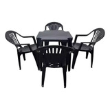 Conjunto C 2 Mesa Plástica Quadrada E 8 Cadeiras Poltronas