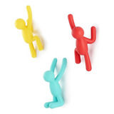 Conjunto Cabideiros Parede Três Peças Colorido Buddy Umbra