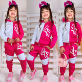 Conjunto Calça Blusa Minnie Frio Casaco Menina Capuz Inverno