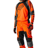 Conjunto Calça camisa Fox 180 Lux Laranja Motocros Quadri