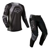 Conjunto Calça Camisa Fox 180 Lux Preto Cross Quadriciclo