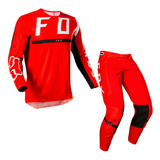 Conjunto Calça Camisa Fox 360 Merz Vermelho Cross Quadri