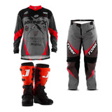Conjunto Calça Camisa Off Road Insane Bota Jett Motocross