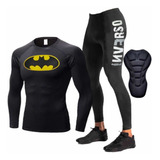 Conjunto Calça Ciclismo Bike E Camisa Térmica Batman Uv