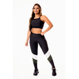 Conjunto Calça Legging Cropped Alcinha Duplo