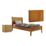 Conjunto Cama Solteiro 90cm Esmeralda Cômoda 5 Fiwt