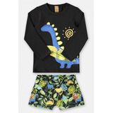 Conjunto Camiseta Sunga Boxer Uv Praia Bebe Menino Up Baby