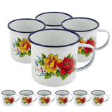 Conjunto Caneca Esmaltada Kit 12 Xicara Agata 150ml Oferta