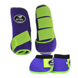 Conjunto Caneleira E Cloche Roxo E Verde Limão   Boots Horse