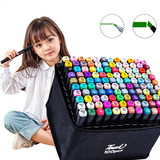 Conjunto Canetas 100 Cores Marcador Permanente Ponta Dupla