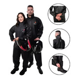 Conjunto Capa Chuva Moto Emborrachada Impermíavel Com Gola