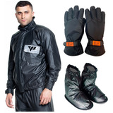 Conjunto Capa De Chuva Pantaneiro Luva Impermeavel E Galocha