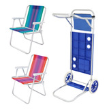 Conjunto Carrinho Praia Bel Cadeiras Leves E Resistentes