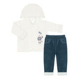 Conjunto Casaco C Capuz E Calça Bebê Plush Robôs Mini Co 