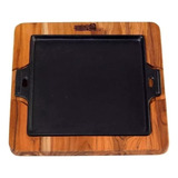 Conjunto Chapa Ferro 24 Cm Suporte Madeira Panela Mineira