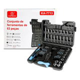 Conjunto Chave De Fenda Soquete Catraca Kit 63 Peças