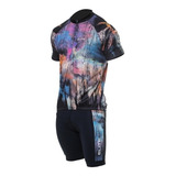 Conjunto Ciclista Bermuda Camisa Mtb Elite Preto Colorido
