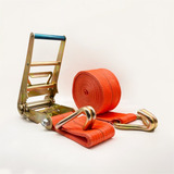 Conjunto Cinta Catraca Móvel 100mm 10ton X 9m Gancho J Cor Laranja