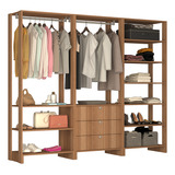 Conjunto Closet Montana 2 40m 2 Cabideiros Cômoda Embutida