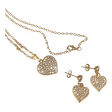 Conjunto Colar E Brinco Folheado Prateado