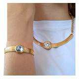Conjunto Colar E Pulseira A Ouro 18k De Zirconia