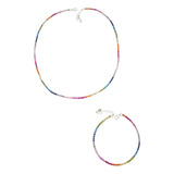 Conjunto Colar E Pulseira Em Prata 925 Riviera Color