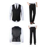 Conjunto Colete Social Calça Camisa Branca P Uniforme