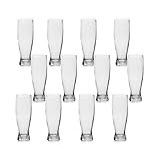 Conjunto Com 12 Copos Tulipa De Vidro Transparente Para Cerveja E Chopp Com Capacidade De 350ml