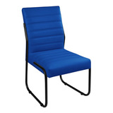 Conjunto Com 4 Cadeira Jade Sala De Jantar Couro Sintético Cor Da Estrutura Da Cadeira Preto Cor Do Assento Azul marinho Desenho Do Tecido Liso