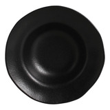 Conjunto Com 4 Pratos De Entrada sobremesa Orgânico Matte 250ml Preto Porto Brasil