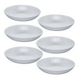 Conjunto Com 6 Pratos Branco Fundo Ronda Bormioli Rocco Cor Branco