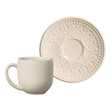 Conjunto Com 6 Xícaras De Café Com Pires Agra Cru 112ml Porto Brasil