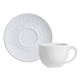 Conjunto Com 6 Xícaras De Chá E 6 Pires Agra 260ml Branco Porto Brasil