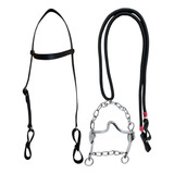 Conjunto Completo De Cabeçada Rédea E Freio Para Cavalo