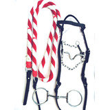Conjunto Completo De Cabeçada Rédea E Freio Para Cavalo