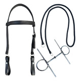 Conjunto Completo De Cabeçada Rédea Freio Para Cavalo