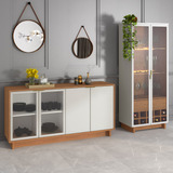 Conjunto Cristaleira C led E Buffet Aparador Off White