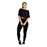 Conjunto Cropped Preto Calça