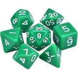 Conjunto Dados Rpg Verde Opacos C