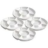 Conjunto De 10 Petisqueiras Brancas- 5 Divisórias- Bandeja Para Servir Petiscos E Molhos- Plástico Durável- Ideal Para Festas E Eventos