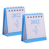 Conjunto De 2 Calendários Mini Desktop Note coil 2022