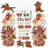 Conjunto De 2 Kits De Suporte De Coluna De Balão De Chá De Bebê Caubói Com Base De Suporte- Menino- Menina- Revelação De Gênero- Balões De Festa Ocidental- Arco De Decoração Do Oeste Selvagem Para